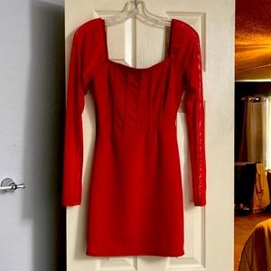 Sexy red fitted dress , stretch material never worn